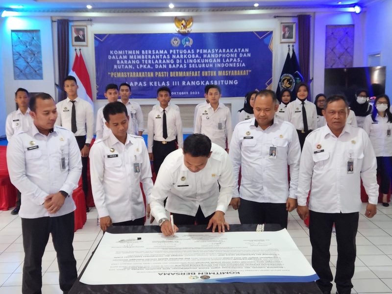 Tegaskan Zona Hijau Berintegritas, Lapas Rangkasbitung Gelar Komitmen Bersama